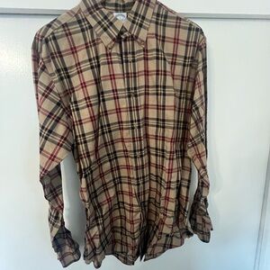 Brooks Brothers Cream and Red Casual Button Down Shirt